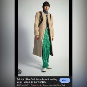 Saint Art Beige and Black Women's Coat